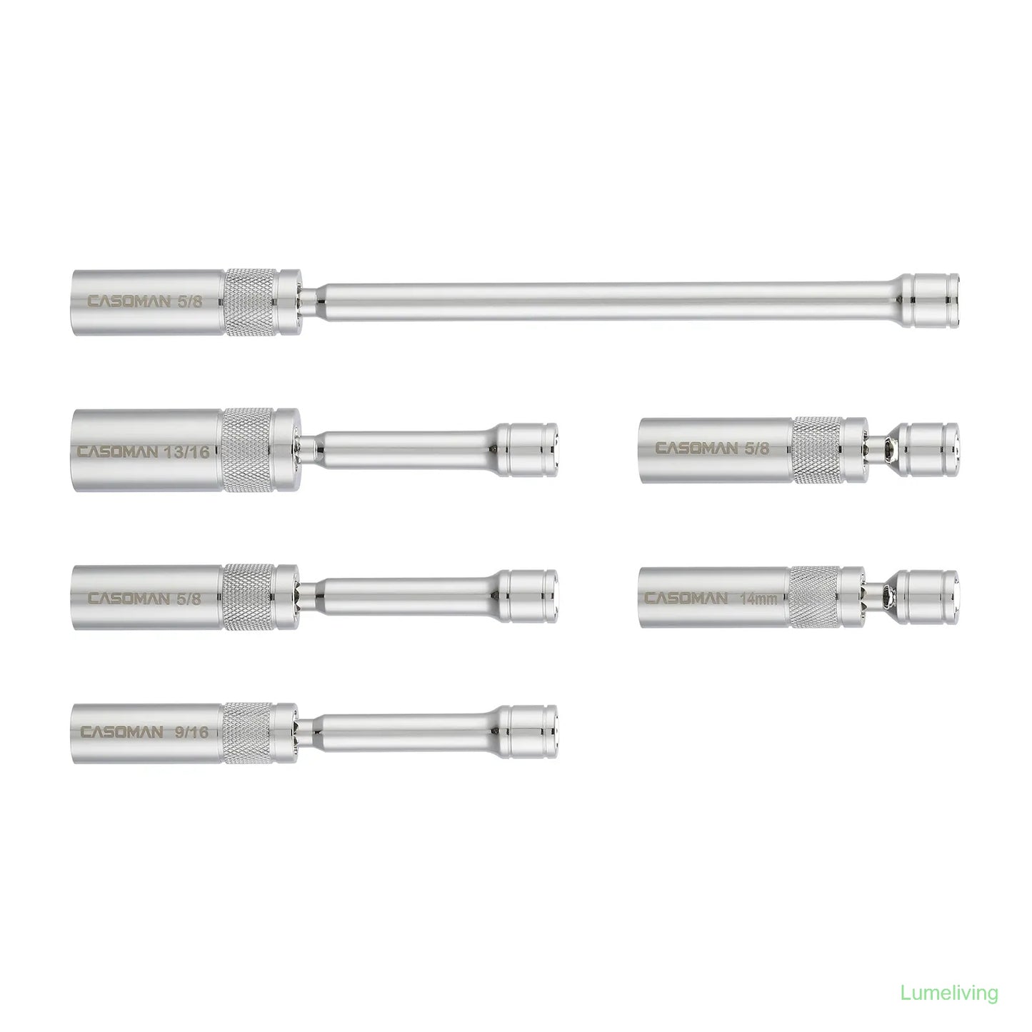 6PCS 3/8-Inch Drive Magnetic Swivel Spark Plug Socket Set